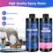 Epoxy Resin Kit for Beginners, 32oz Resin Kit with Coaster Molds, Complete Accessories Include Pigment, Mica Powders, Dried Flowers, Glitter, Measuring Cups and Other Resina Supplie